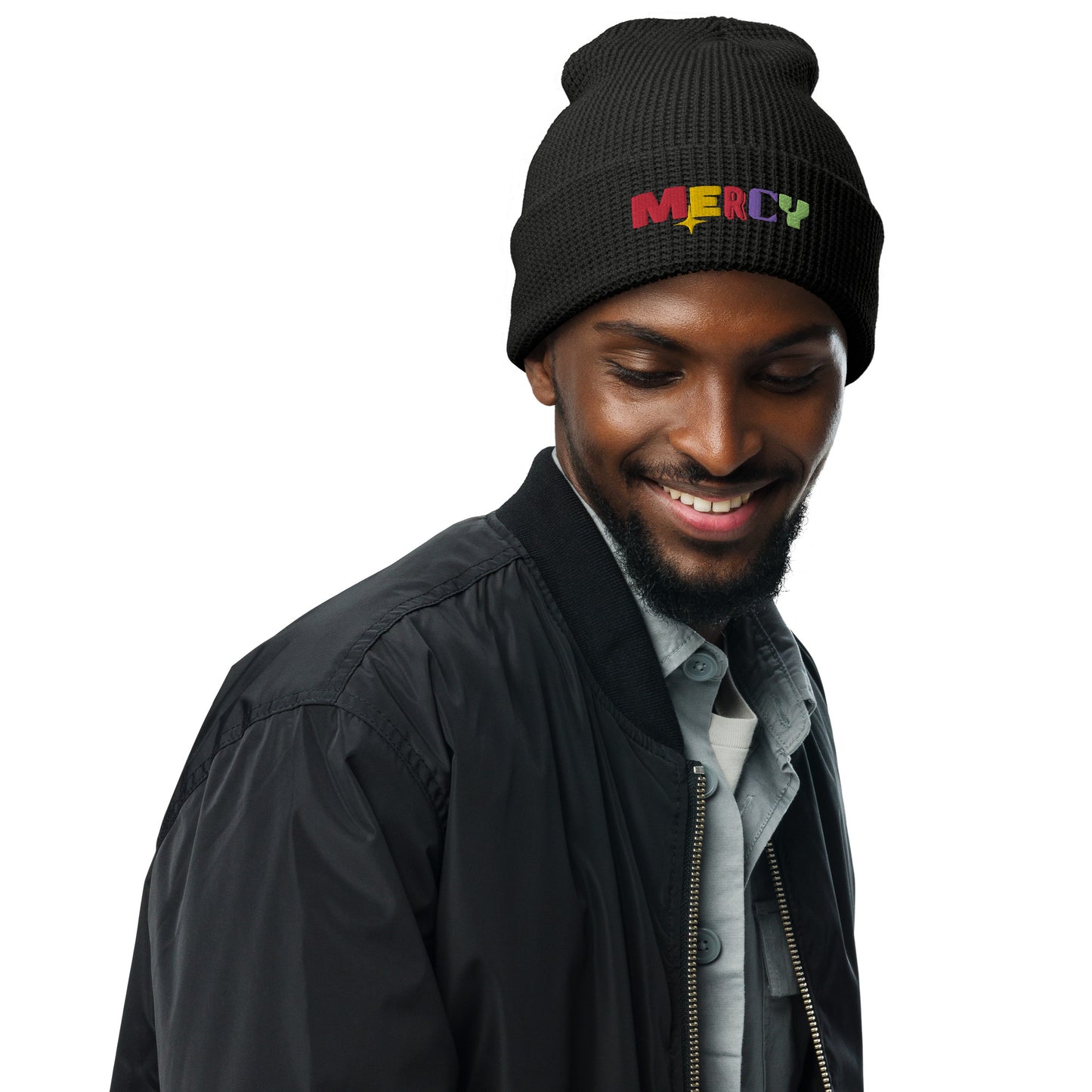 MERCY Waffle beanie (Embroidery)