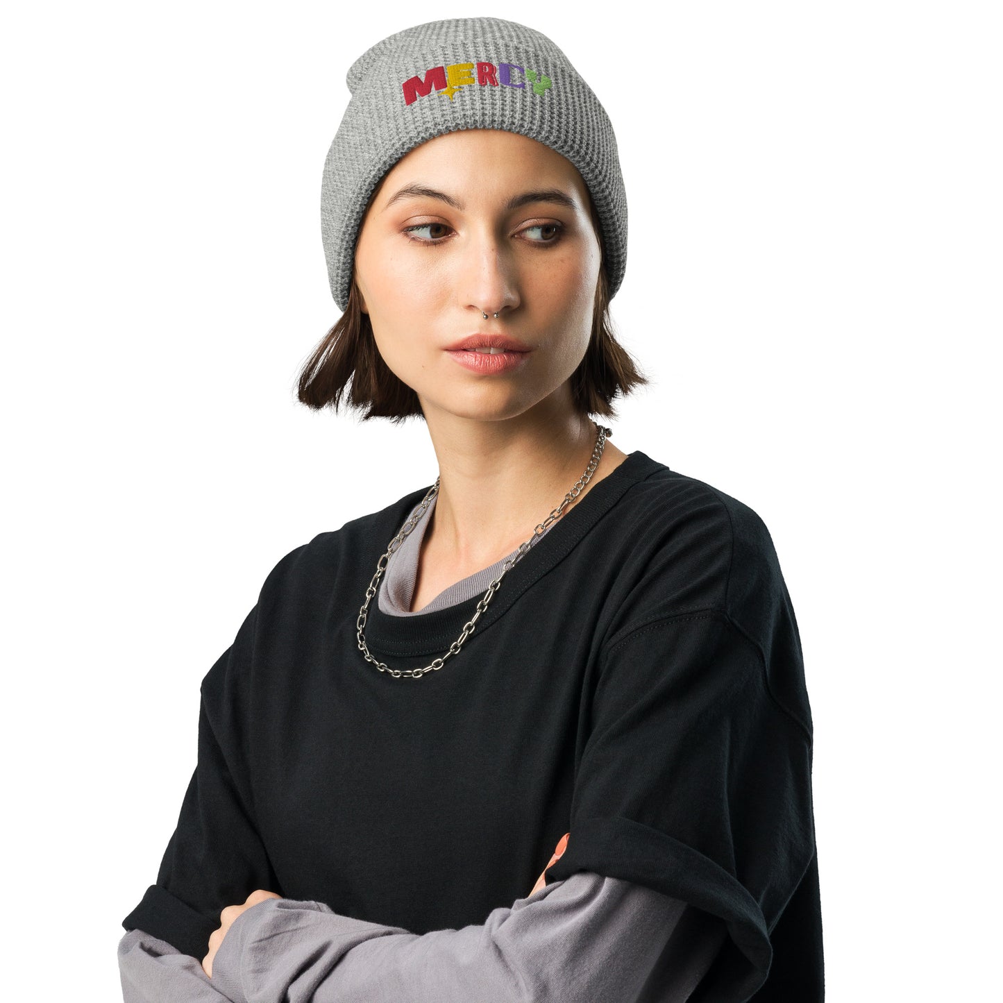 MERCY Waffle beanie (Embroidery)