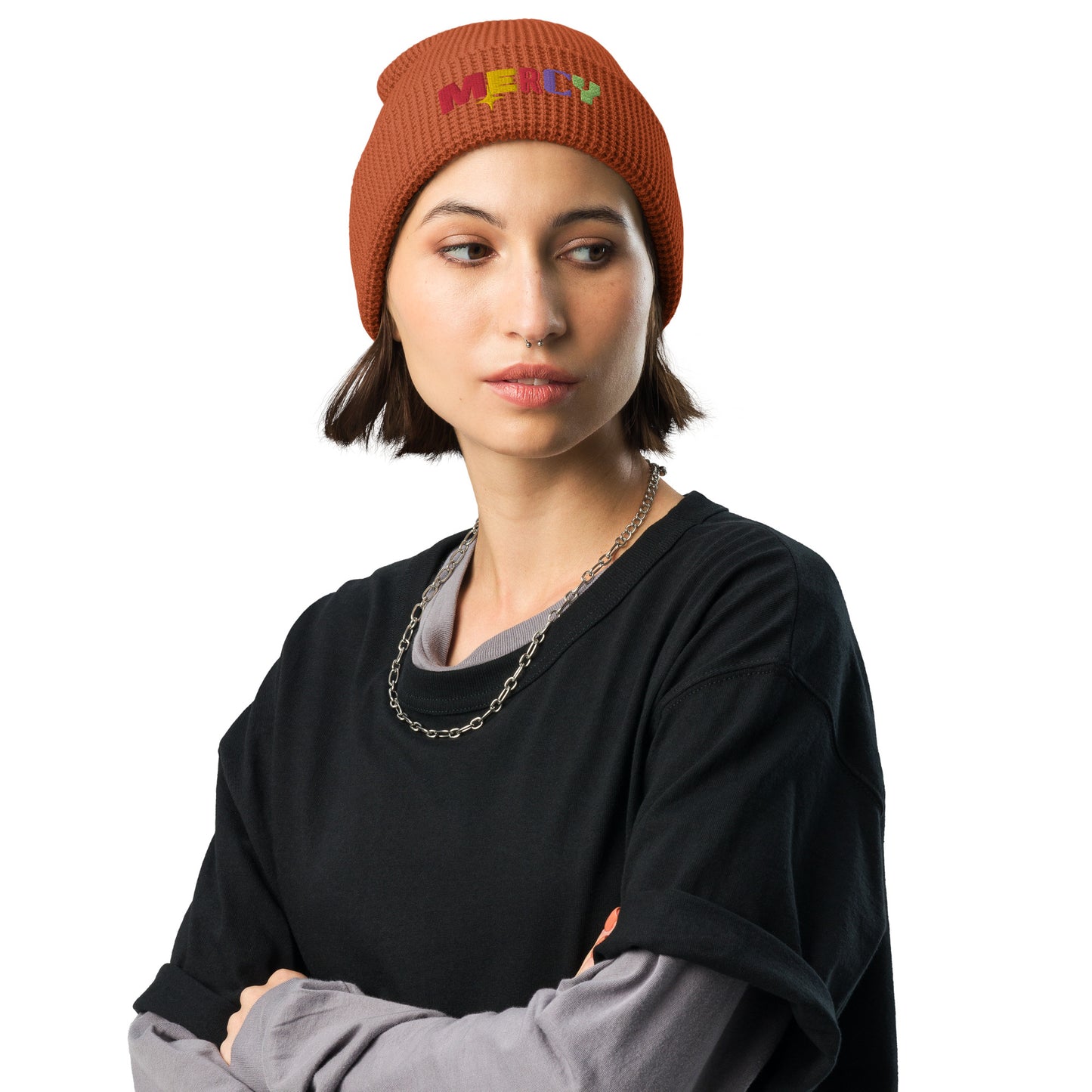 MERCY Waffle beanie (Embroidery)